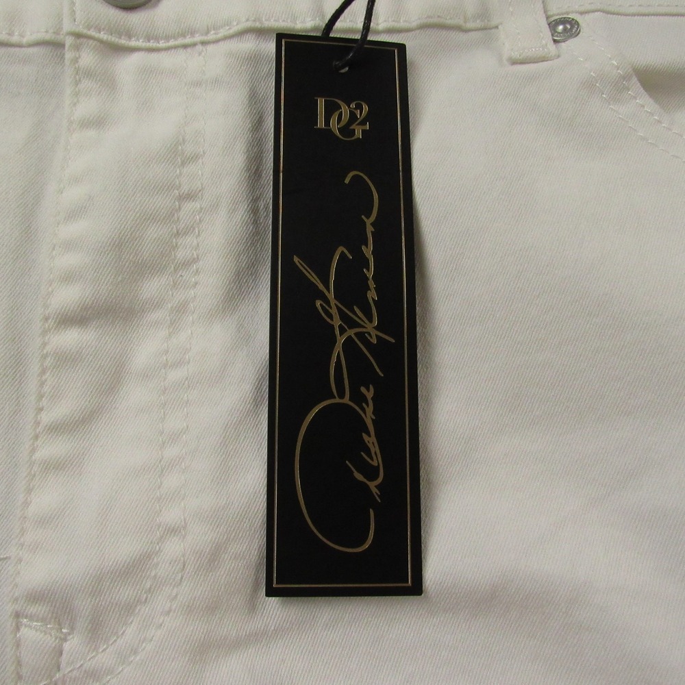 DG2 Pants Womens 24W White‎ Star Embroidered Cropped Raw Hem Stretch Jeans - Picture 12 of 14